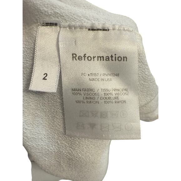 Reformation Christine Mini Dress in Bali Print Ruffle Hem Size 2 - Picture 11 of 12